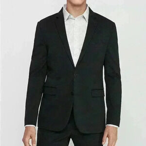 Express Performance Extra Slim Stretch+ Navy Blue Luxe Comfort Soft Suit Jacket